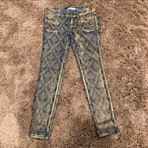 Free People Gold Paisley Jeans